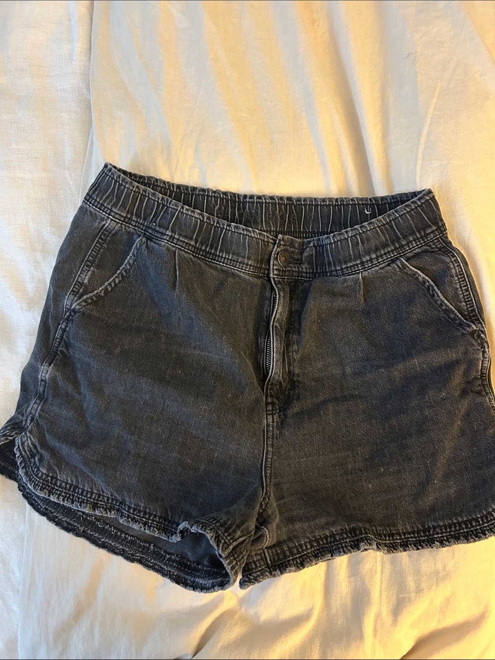 American Eagle Outfitters Washed Black Denim Jean Shorts